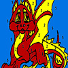 Red little dragon coloring